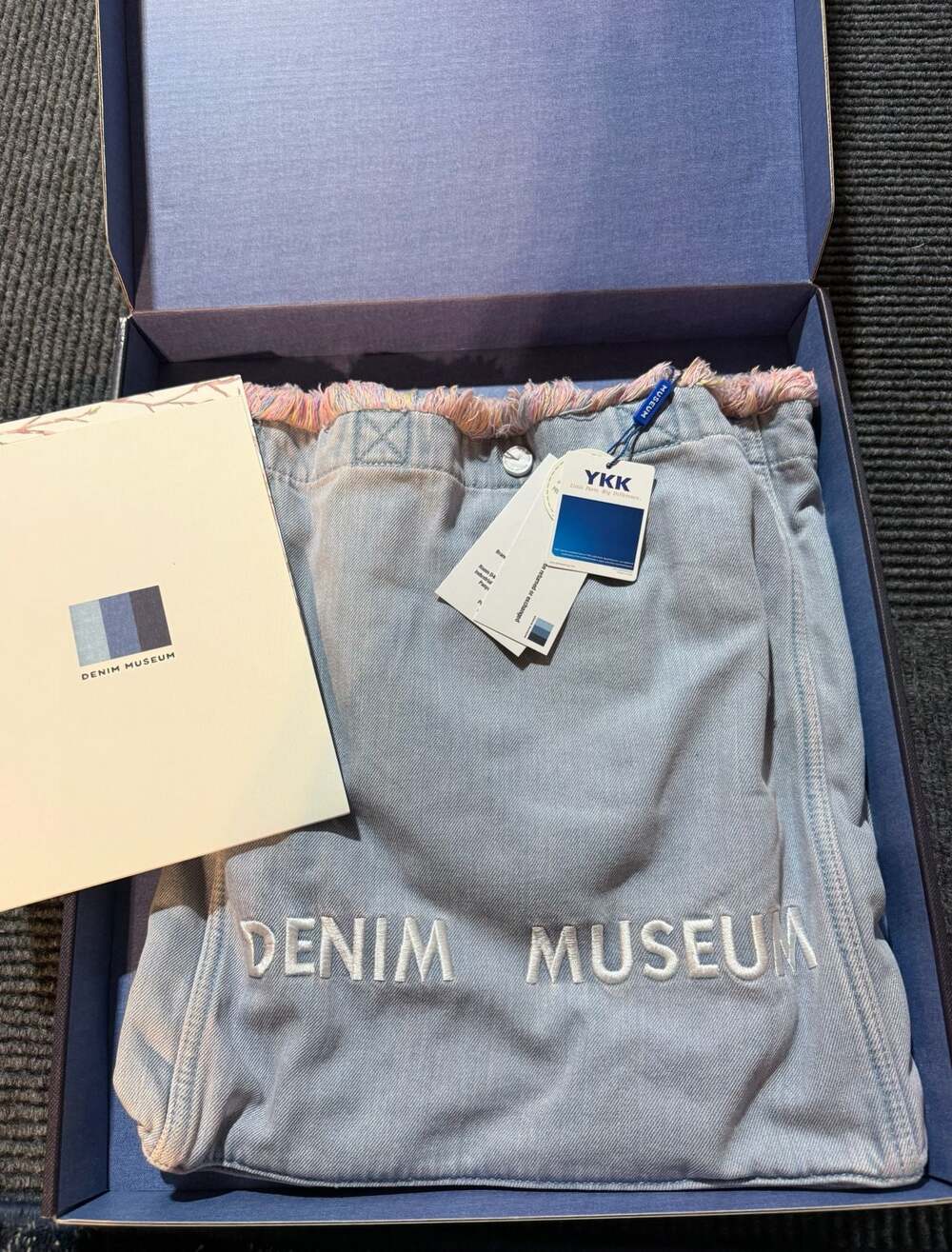 Denim Museum Forest Glow Series Tassel Tote Bag Morning Mist